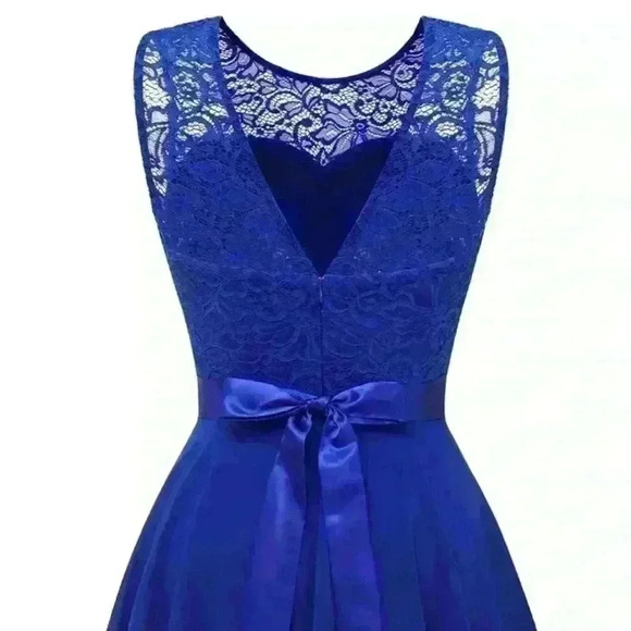 Women’s royal blue lace and chiffon BERY LOVE dress - Picture 2 of 7
